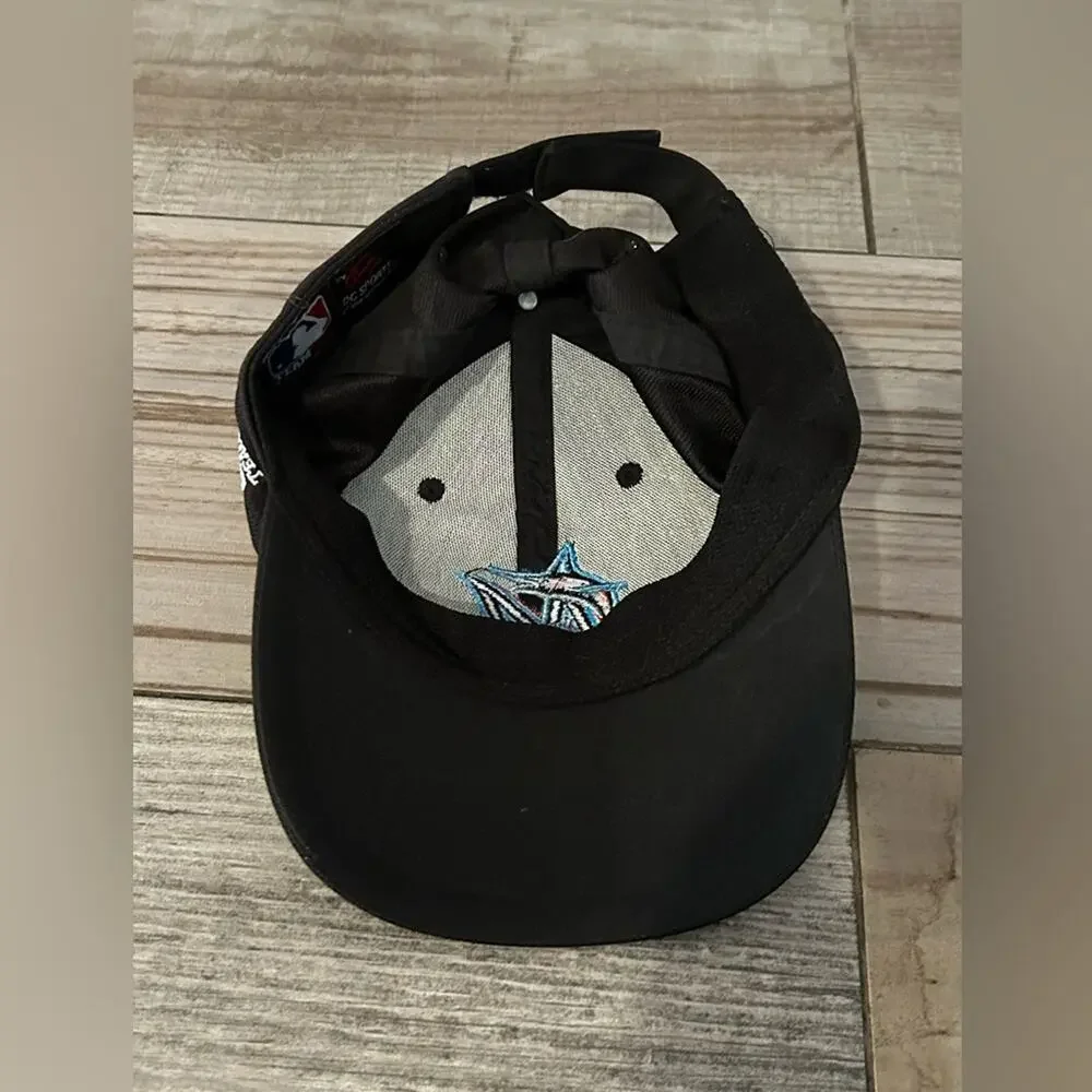 TeamMLB Marlins youth size baseball hat cap black blue team sports